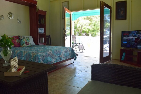 2 bedrooms, iron/ironing board, travel cot, WiFi