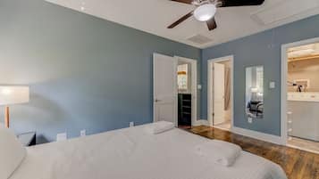 1 bedroom, desk, iron/ironing board, travel crib