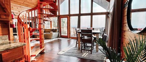 Smart TV, chimenea, videojuegos, libros