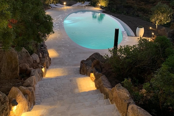 Swimming pool evening sun