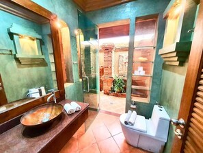 Baan Rom Yen | Bathroom | Hair dryer - Balinese Pool Villa in Rawai (Rawai)