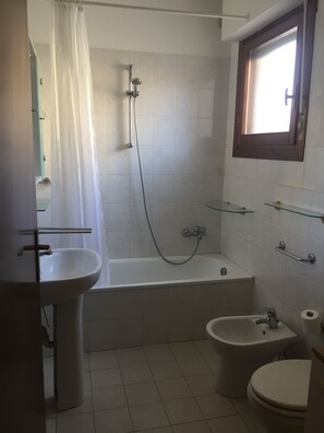 Ensemble douche/baignoire, sĂšche-cheveux, bidet, serviettes fournies