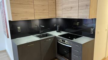 Réfrigérateur, four, plaque de cuisson, cafetière/bouilloire