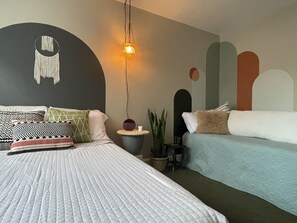 2 bedrooms, desk, iron/ironing board, travel cot