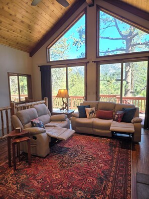 Smart TV, fireplace, DVD player - Mountain View: Gorgeous Views, AC, Jacuzzi bathtub! (Idyllwild)
