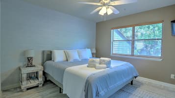 2 bedrooms, iron/ironing board, WiFi, bed sheets