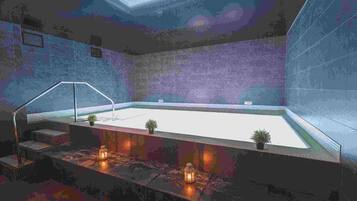 Sauna, steam room, mud baths, hot stone massages, massages