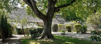 Charming thatched cottage between land and sea.