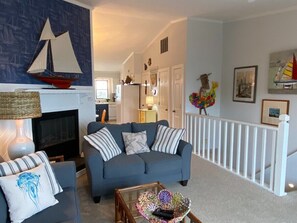 Smart TV, fireplace, video games, books