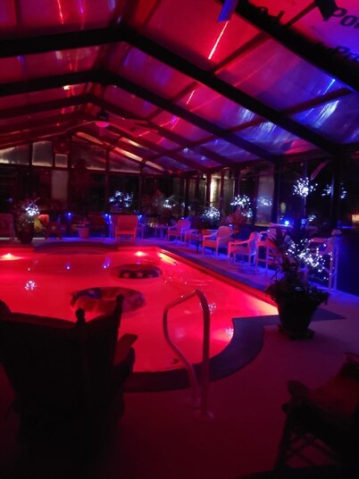 Tent Site on Tranquil Grounds. Indoor Inground Pool.