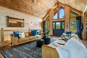 Smart TV, fireplace, video games, DVD player