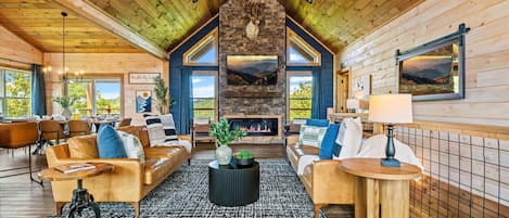 Smart TV, chimenea, videojuegos y reproductor de DVD