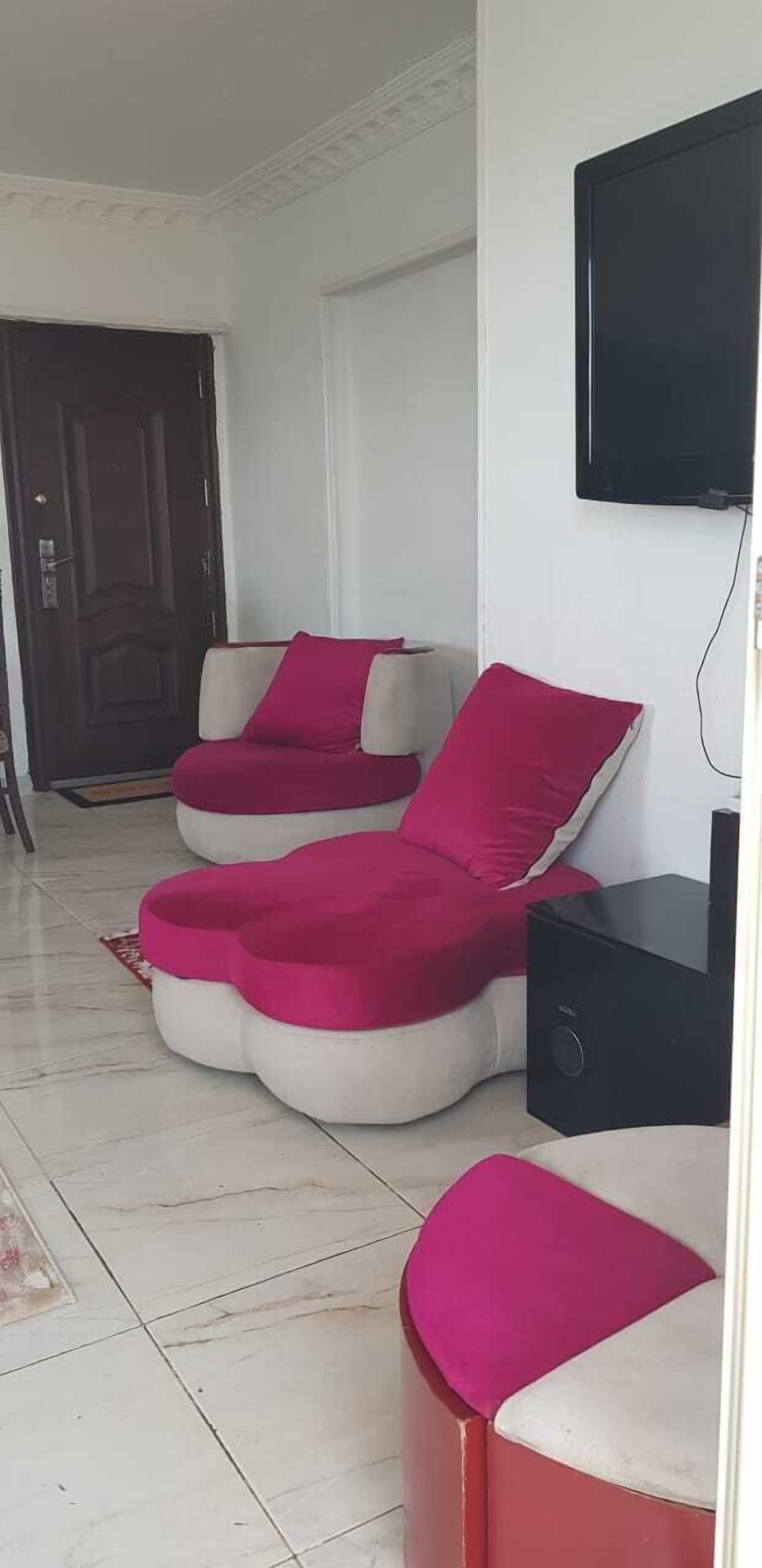 Luxury Apartment | Living area | 49-inch Smart TV with satellite channels, TV
