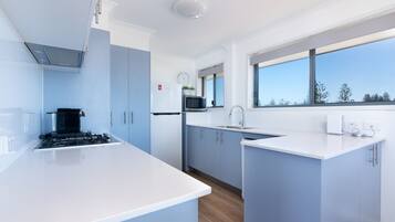 Apartment, 3 Bedrooms | Private kitchen | Fridge, microwave, oven, stovetop