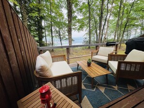 Terrace/patio - Scandi Lakefront Stay w/ Free Pool & Club Passes (Lake Harmony)