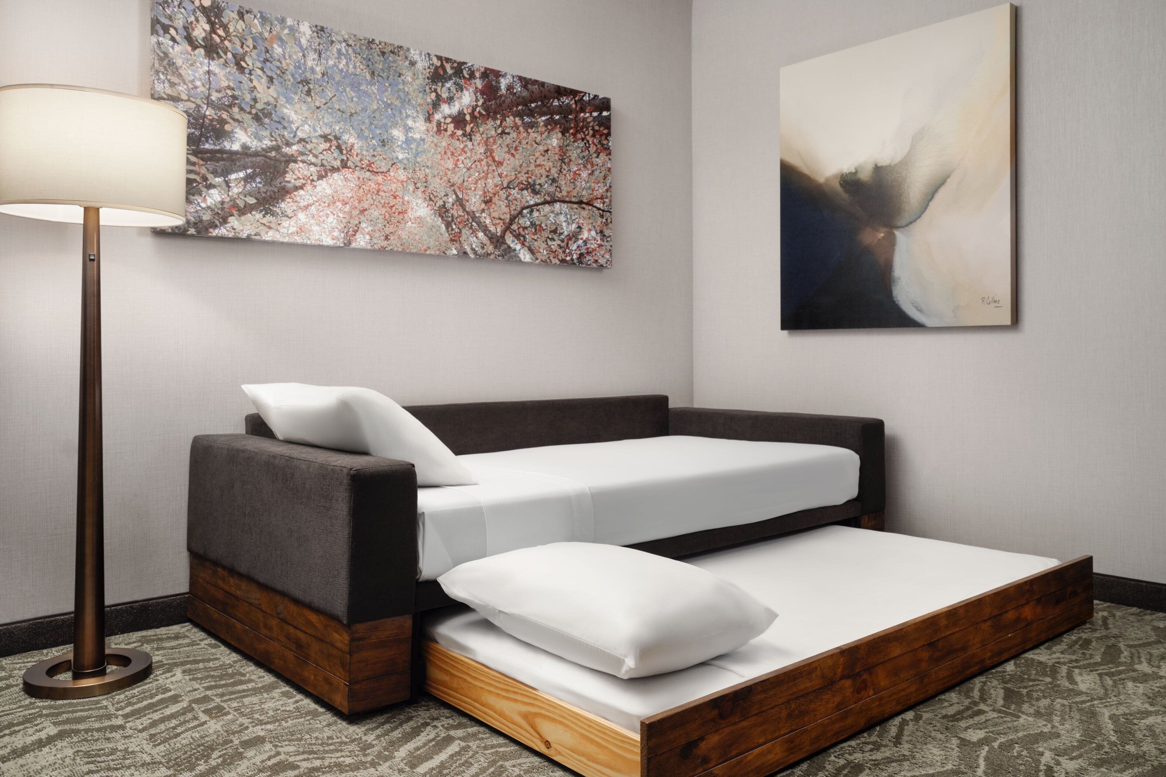 desk, laptop workspace, blackout curtains, soundproofing