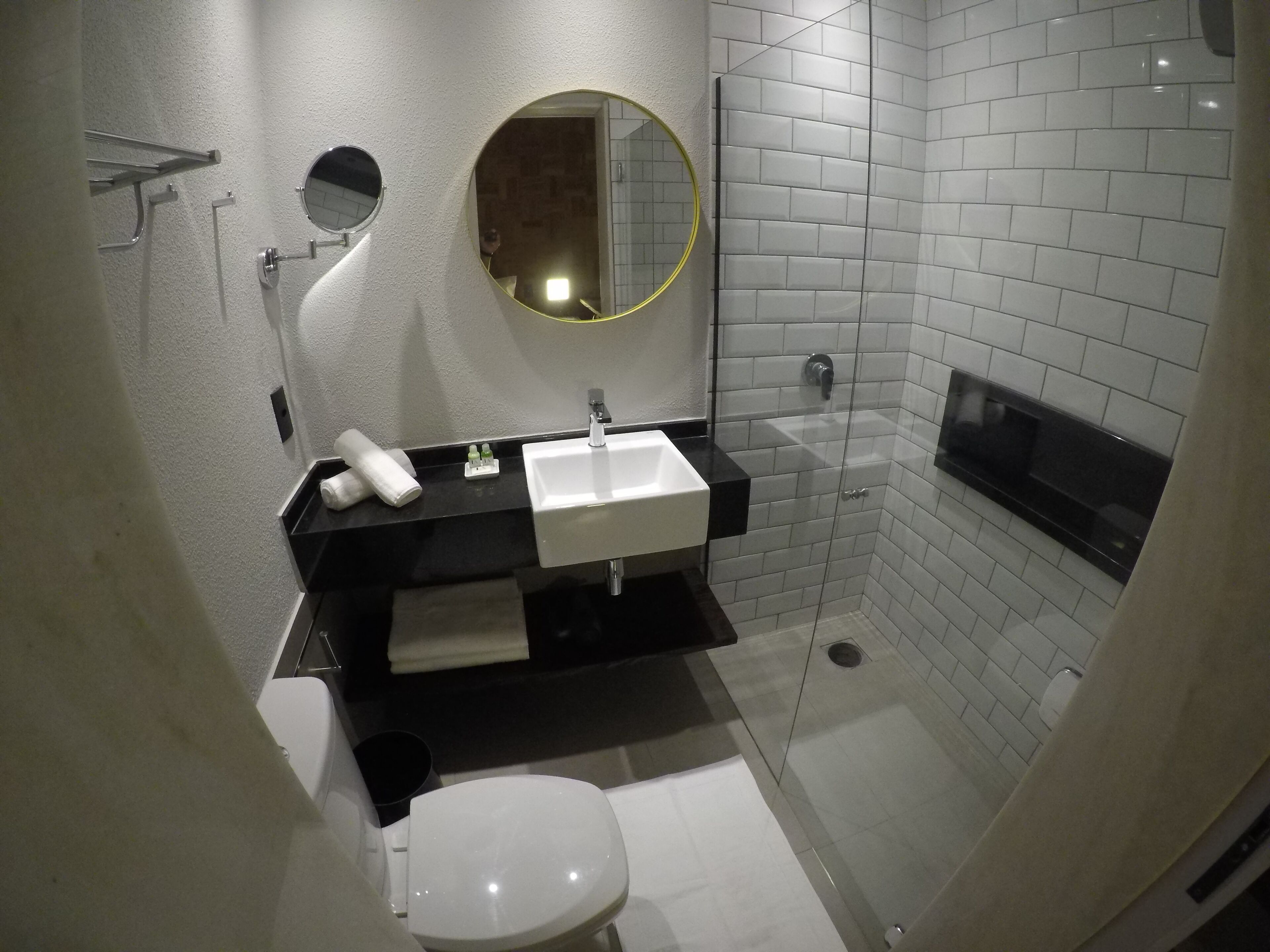 standard double room | bathroom | shower, rainfall showerhead, eco-friendly toiletries, hair dryer