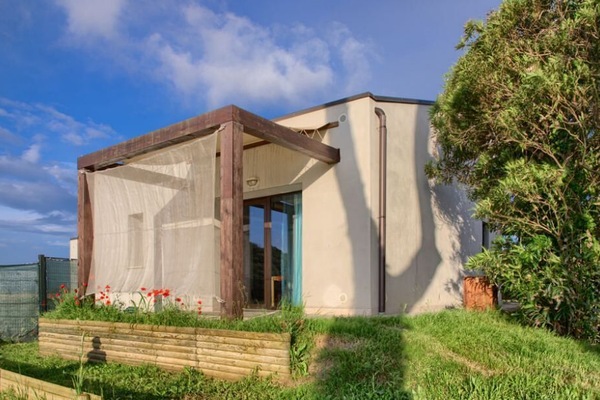 patio with view on sunset and hill