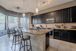 Fridge, microwave, oven, stovetop - Moore House ~ Downtown Gilbert w/ Pool & Yard Games (Gilbert)