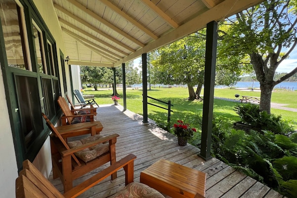 A great porch to watch the boats go by