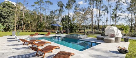 Outdoor pool, a heated pool