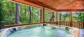 Beautiful dog-friendly mountain house w/new private hot tub, firepit, WiFi, deck