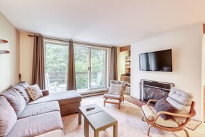 TV, DVD player, video library