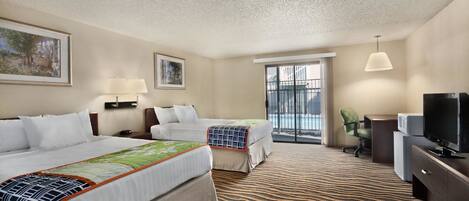 Premium bedding, desk, free WiFi, bed sheets