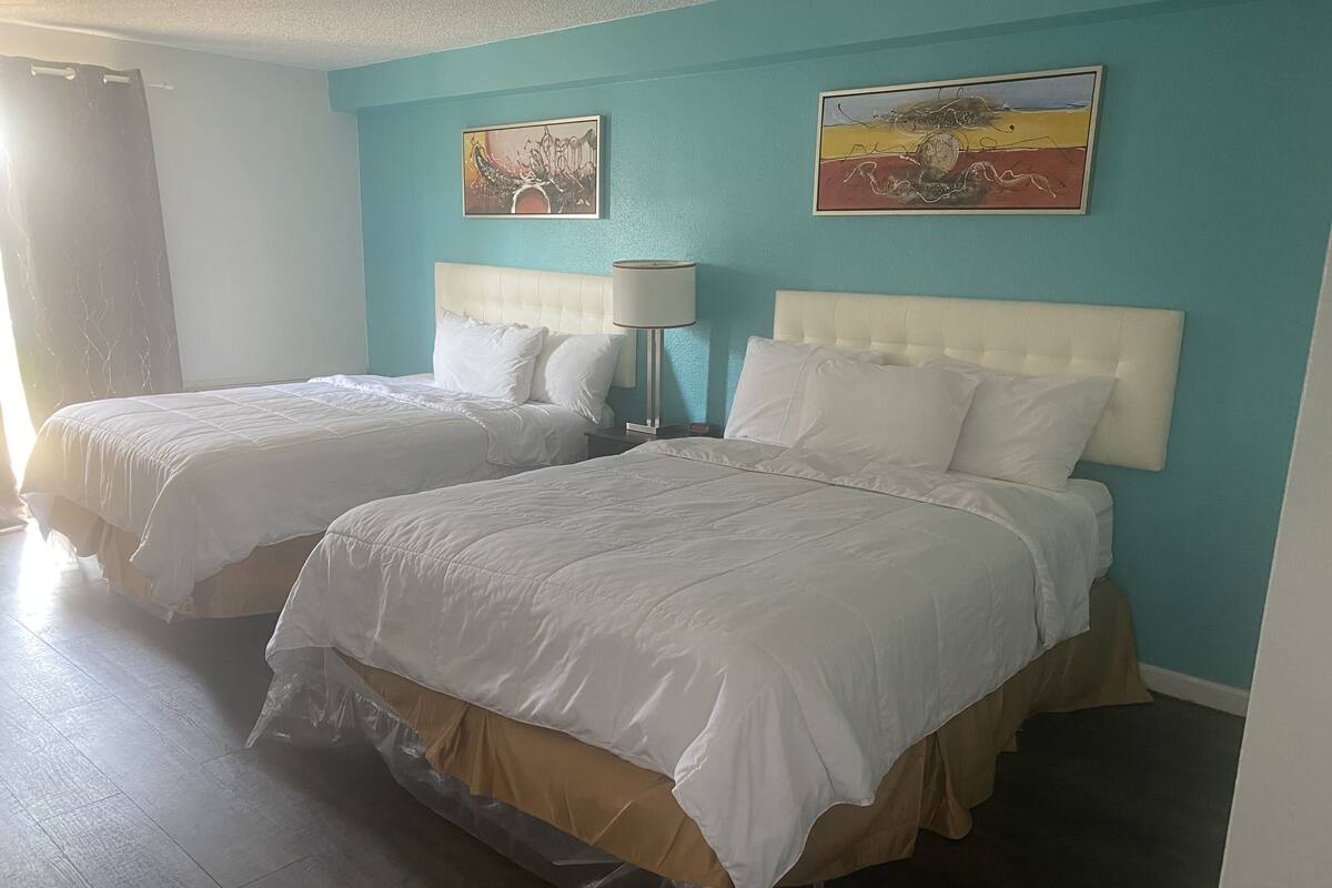 Premium bedding, desk, free WiFi, bed sheets