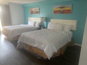 Premium bedding, desk, free WiFi, bed sheets