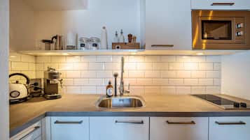 Réfrigérateur, micro-ondes, plaque de cuisson, lave-vaisselle