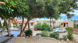 Stroll along the paved pathway and take in the serene views of the coastal town.