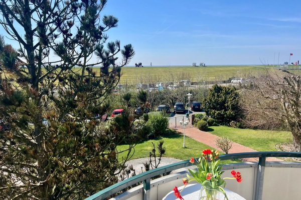 Balkonblick zum Deich