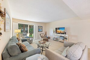 TV, DVD player, stereo