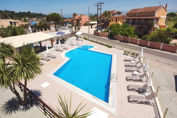 25-inch flat-screen TV with satellite channels, TV