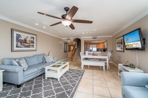 Condo, 2 Bedrooms | Living room - Bay to Beach C1 by Coastal Vacation Properties (Fort Myers Beach)
