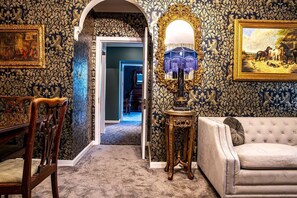 Two Bedroom Suite | Living area | 26-inch flat-screen TV with digital channels, TV, printers