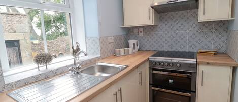 Cottage | Private kitchen | Fridge, cookware/dishes/utensils