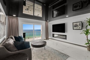 Condo, 1 King Bed with Sofa bed (The Summit 1208 ) | Living area | TV
