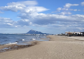 Playa en los alrededores y camastros