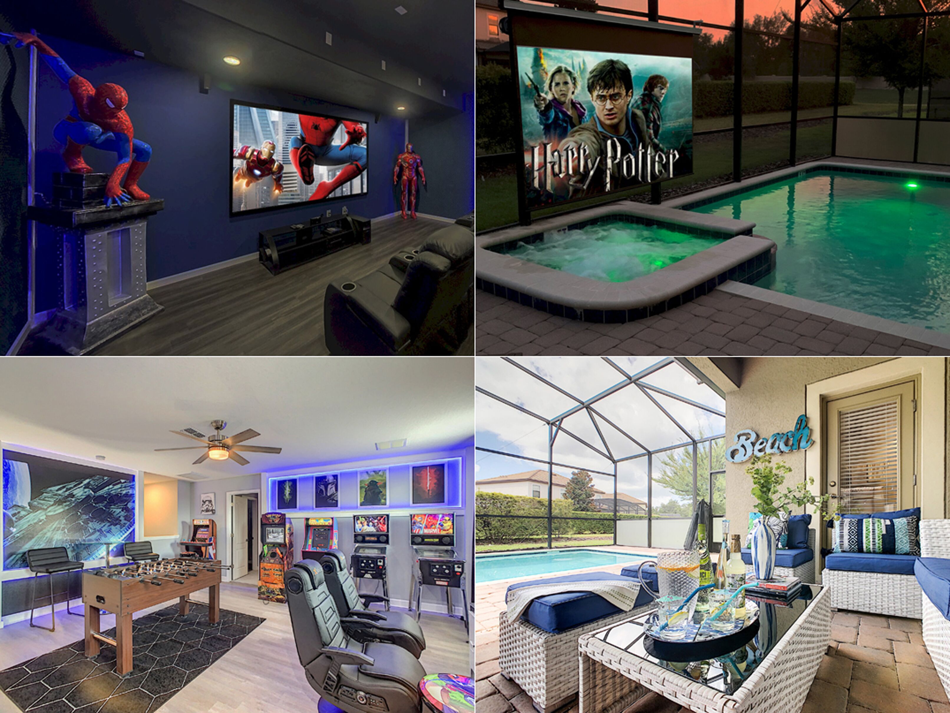 Fun & Amazing- 2 Theaters (1 by Private Pool/Spa), 2 Game Rooms, Themed Bedrooms