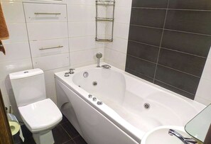 Combined shower/bathtub, jetted bath