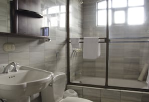 Dusche, Haartrockner, Toilettenpapier