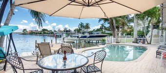 Waterfront with views of Pool, Intercoastal Water and use of 19ft Boat
