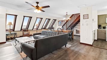 Télévision, cheminée, livres