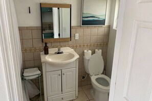 Shower, hair dryer, towels, shampoo - Unit 3, Pet Friendly, Near Beach,  Kitchen, WiFi (Rockaway Beach)