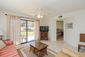 TV, DVD player, books