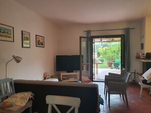 Una Smart TV, una chimenea