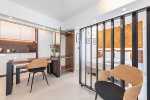 City Apartment | Living area | 42-inch flat-screen TV with digital channels, TV, offices - Phaedon, the Terrace Suite Near Acropolis By CloudKeys (Athens)