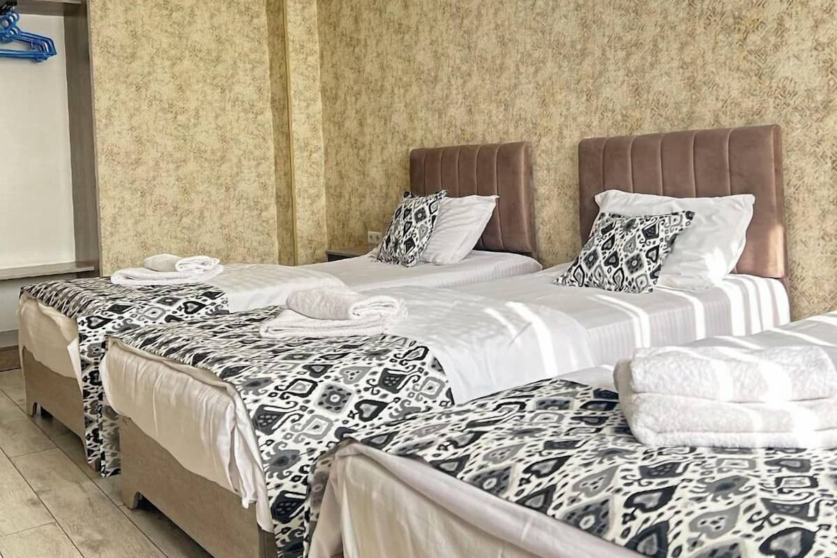 Premium bedding, minibar, desk, laptop workspace